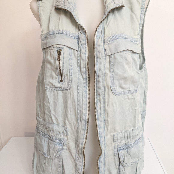 💎 Liquid Jeans Blue Jacket Vest Size M - Picture 9 of 9